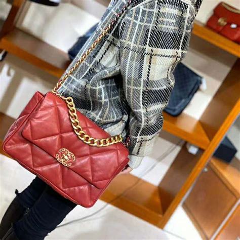 chanel red pocket|Chanel 19 bag.